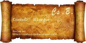 Csehó Bianka névjegykártya